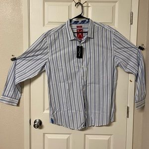 Marc Ecko Blue & White XXL Button Down Shirt NWT